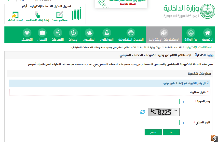طريقة الاستعلام عن رصيد مدفوعات الجّوازات في المملكة العربية السعودية برقم الإقامة