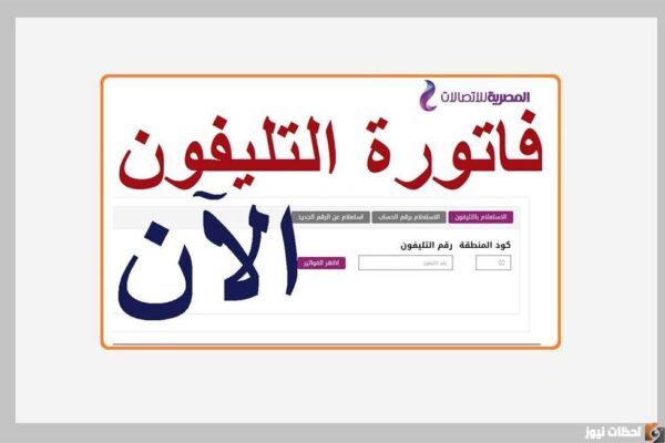 رابط الاستعلام عن فاتورة التليفون الأرضي لشهر يوليو