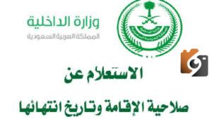 الاستعلام عن صلاحية الإقامة