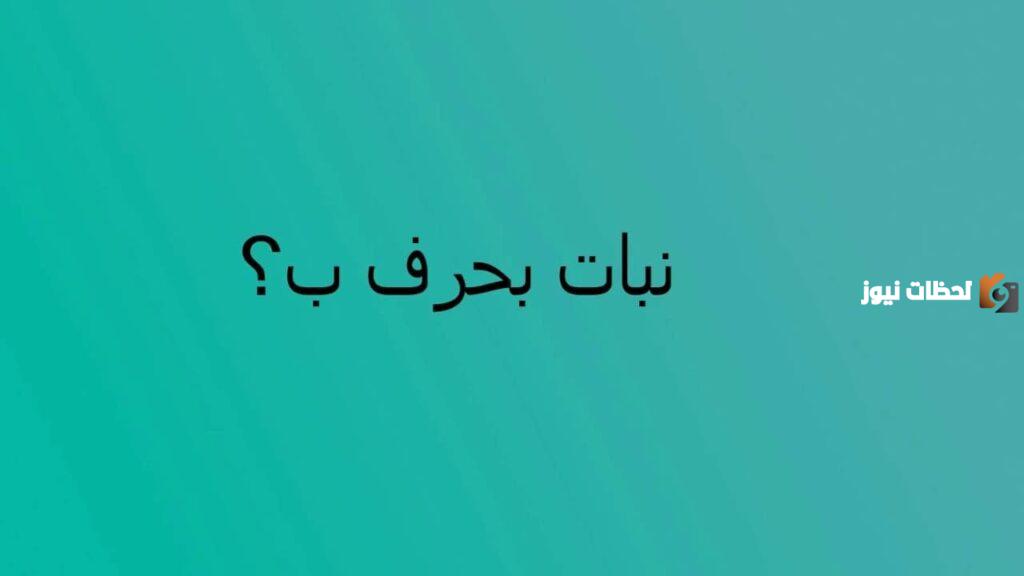 اسم نبات بحرف الباء