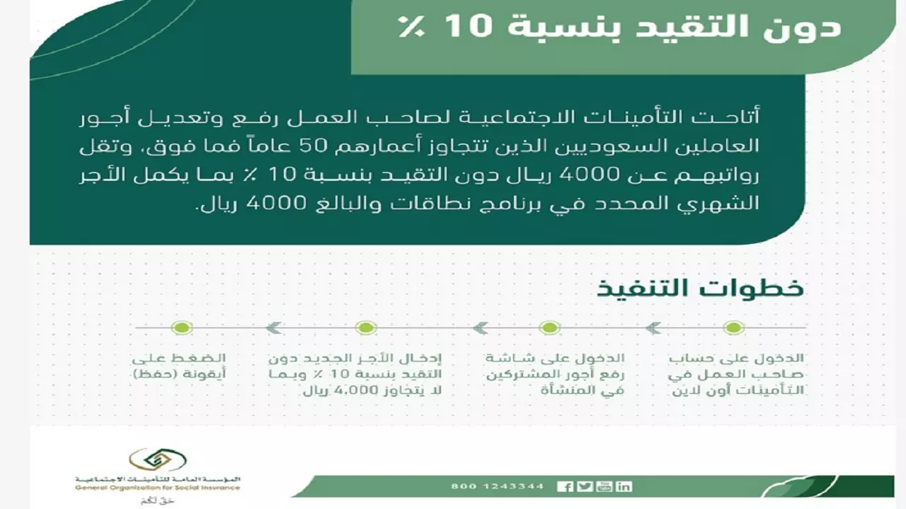 حساب نسبة خصم التأمينات على الموظف السعودي