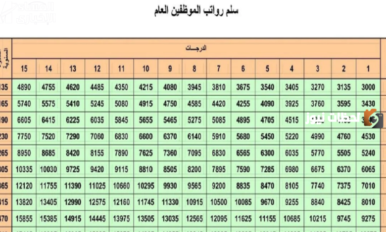 سلم الرواتب الخدمة المدنية