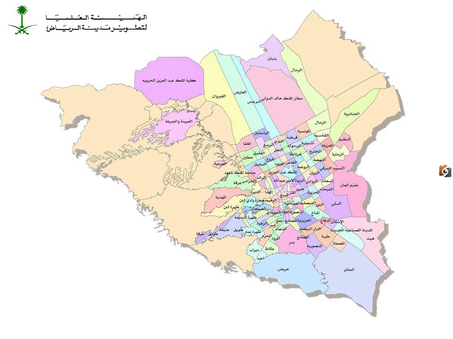خريطة أحياء العدد الجديدة في الرياض 1445