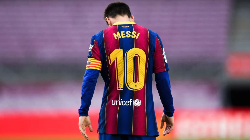 أول رقم لميسي في برشلونة