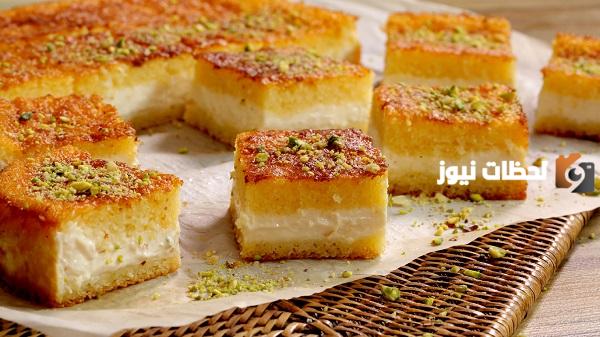 طريقة عمل البسبوسة بالقشطة