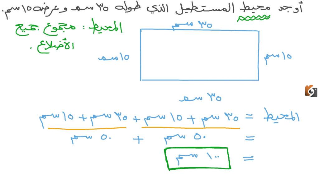 قوانين محيط المستطيل ما هي قاعدة محيط المستطيل؟