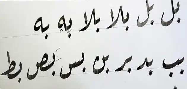 من الحروف النازلة عن السطر في خط النسخ