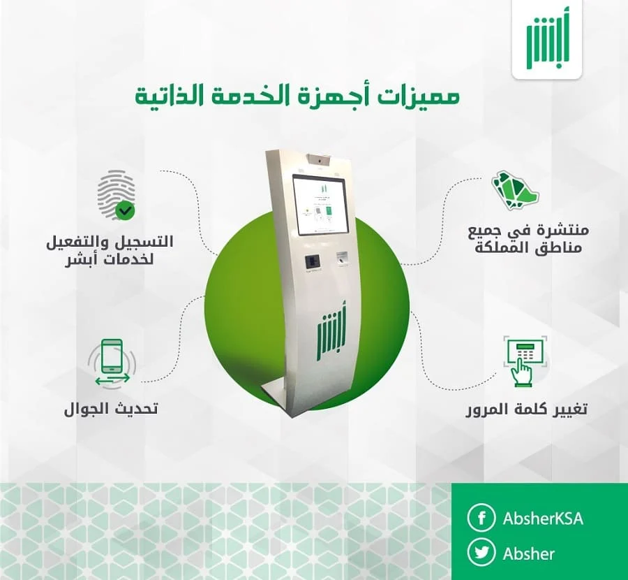 خدمات مواقع أجهزة الخدمة الذاتية أبشر بالرياض، وكيفية استخدام تلك الأجهزة