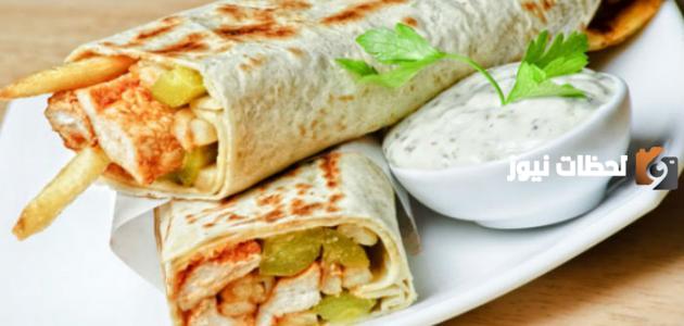 طريقة عمل الشاورما مع طريقة العيش الصاج