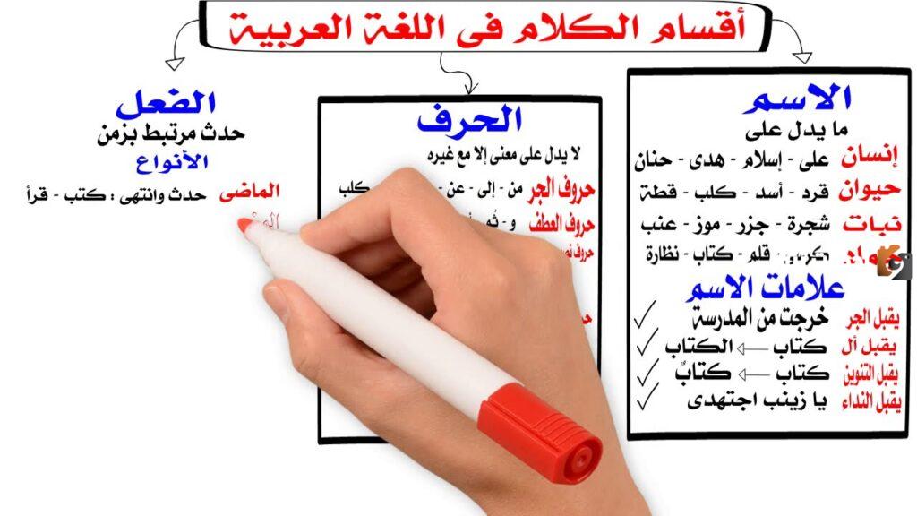 ما هو شرح أنواع الكلمة في اللغة العربية