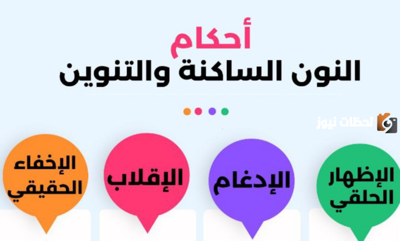 ما هي أحكام النون الساكنة والتنوين