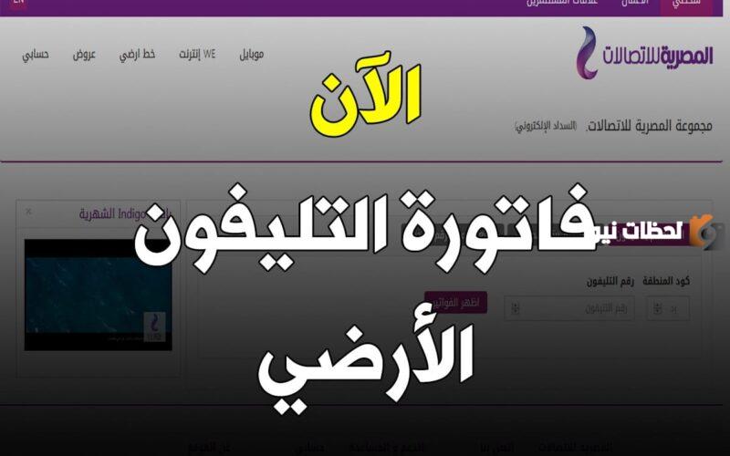 ما هي فاتورة التليفون الأرضي من المصرية للاتصالات بالاسم