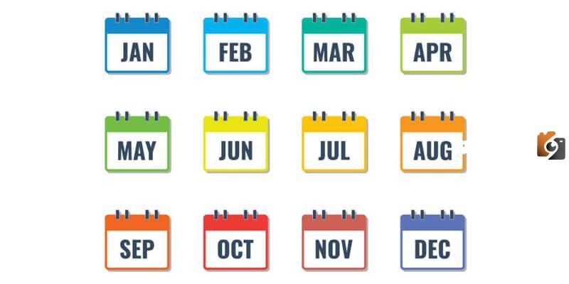 ترتيب الأشهر بالإنجليزي