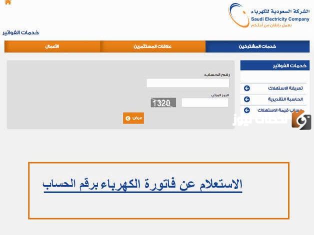 استعلام عن فاتورة الكهرباء