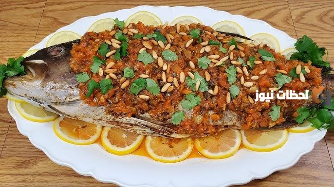 سمكة حرة طرابلسية بالكزبرة والثوم