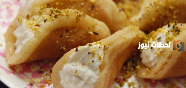 طريقة عمل قطايف بالقشطة مقلية