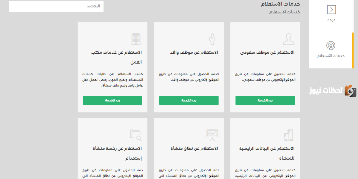 الاستعلام عن نطاق المؤسسة