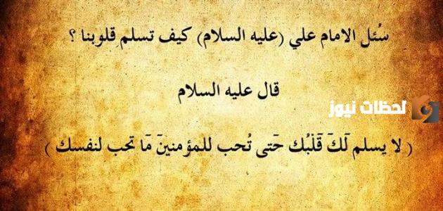 مجموعة من حكم واقوال الامام علي