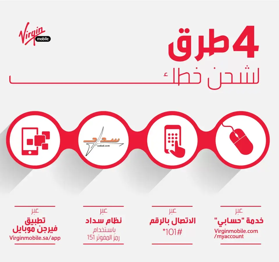 طريقة شحن فيرجن موبايل