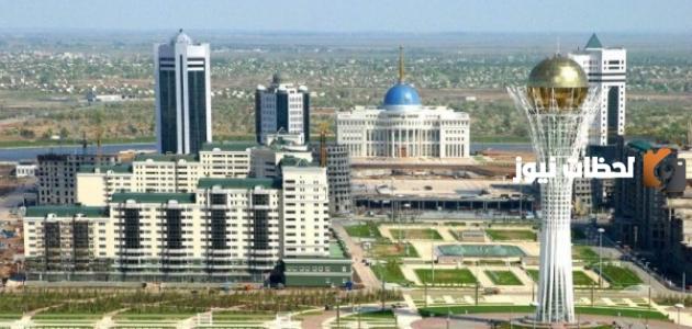 ما هي عاصمة دولة كازاخستان وكم تبلغ مساحتها؟