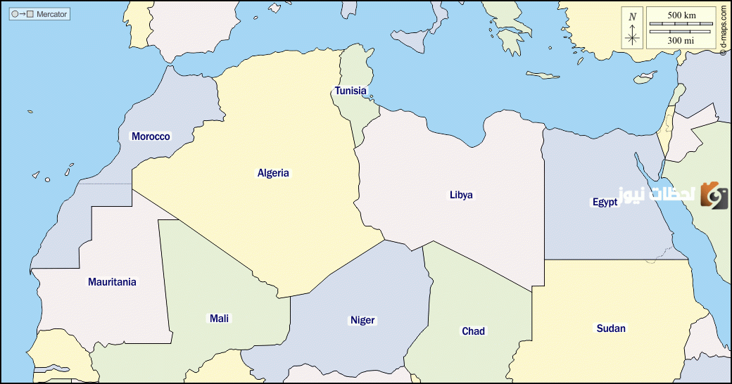 ما هي دول شمال أفريقيا على الخريطة