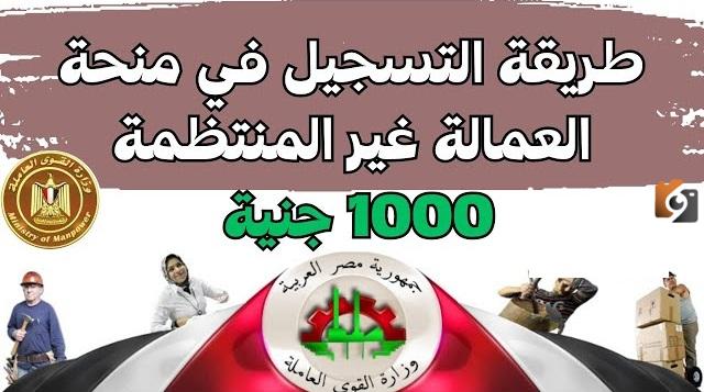 تسجيل منحة العمالة الغير منتظمة