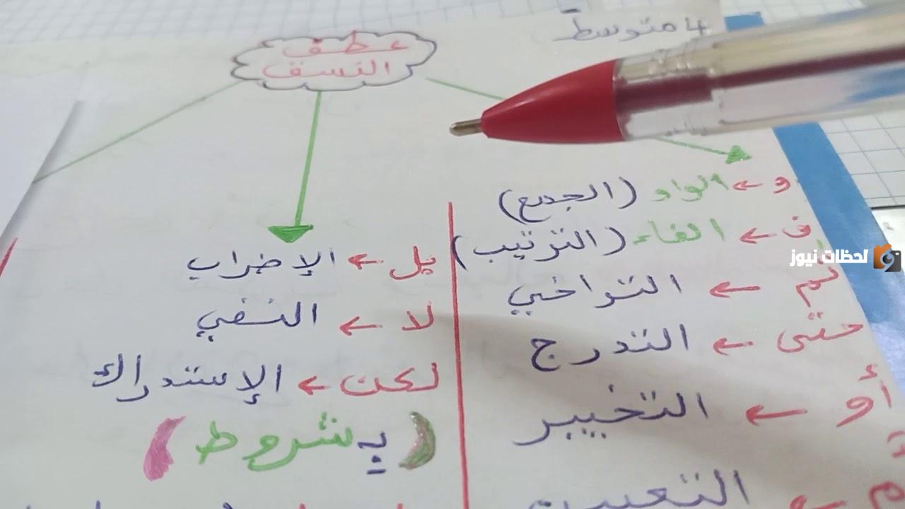 امثلة عن عطف النسق للسنة الرابعة متوسط