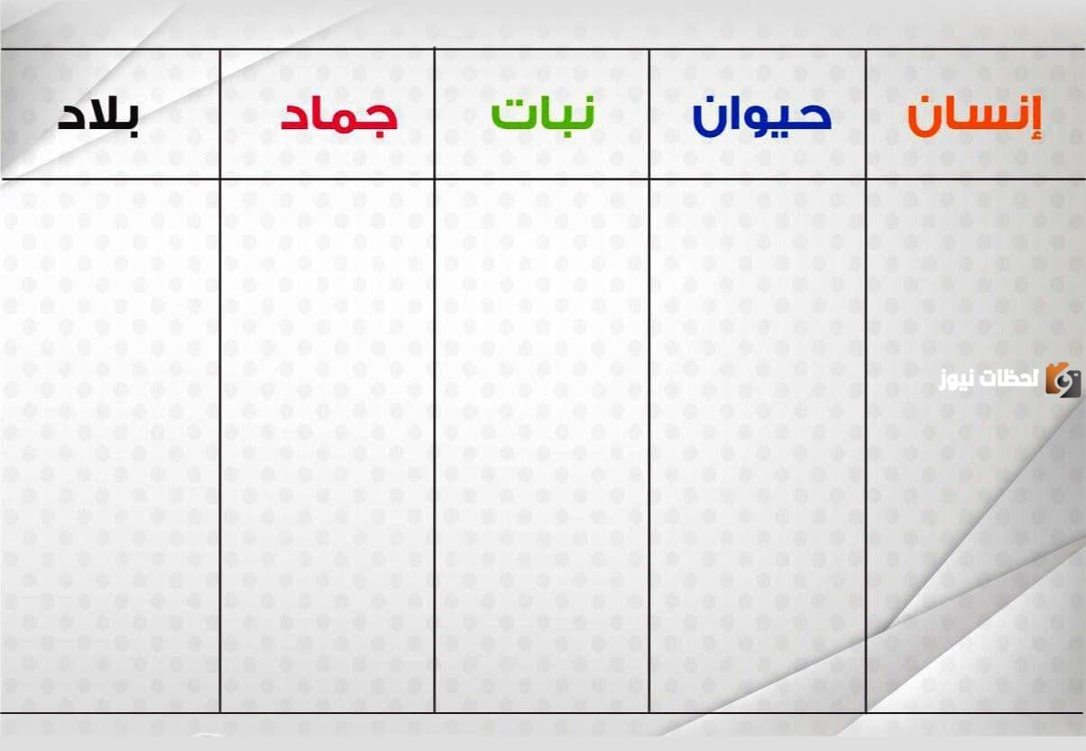 حل لعبة حيوان جماد جميع الحروف