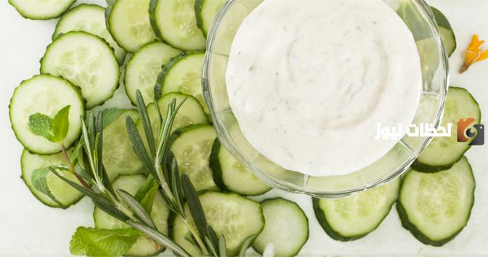 فوائد اللبن مع الخيار للوجه 