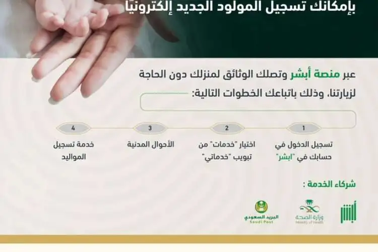 كيف يتم تسجيل المواليد الجدد عن طريق منصة أبشر من الجوال إلكترونيًا