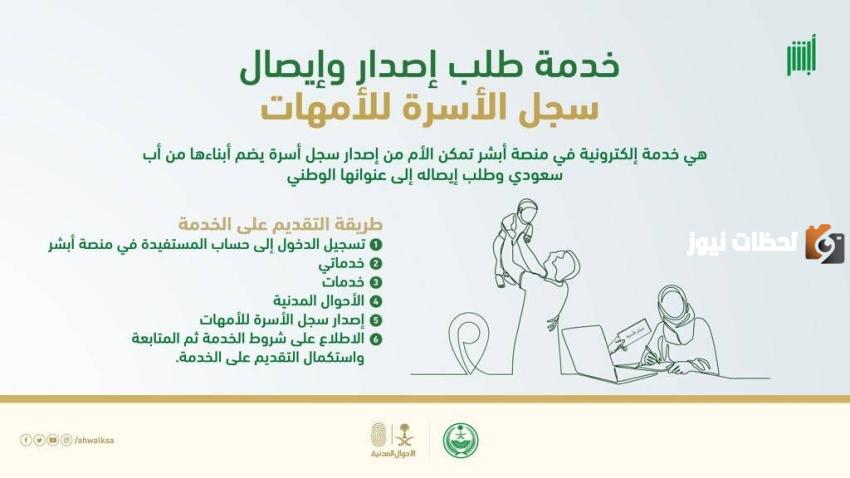 موعد وطريقة استخراج سجل الأسرة للأمهات من خلال أبشر