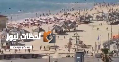 ألوف الإسرائيليين يغادرون الشواطئ المحتلة جراء صاروخ مصدره اليمن.. فيديو