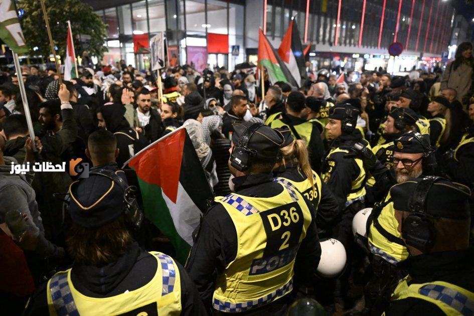 احتجاجات عنيفة ضد مشاركة إسرائيل في يوروفيجن وسقوط مصابين وصدامات أمنية