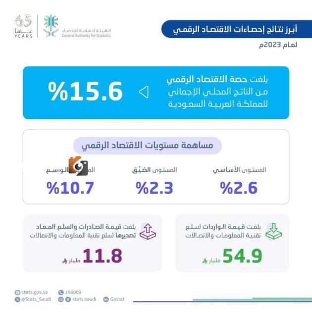 ارتفاع حصة الاقتصاد الرقمي 15.6% من الناتج المحلي حسب «هيئة الإحصاء»