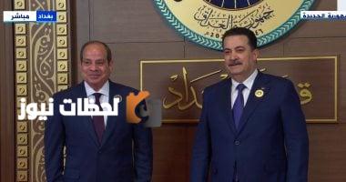 الرئيس السيسي يصل إلى بغداد لحضور القمة العربية الـ 34