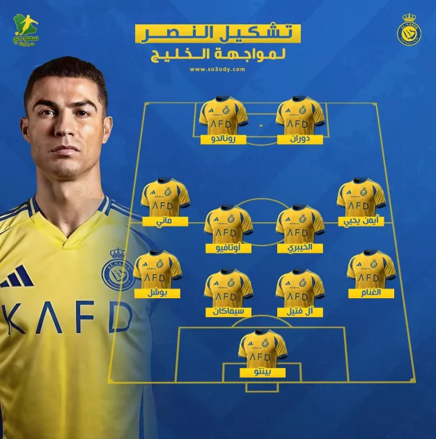 تشكيل النصر الرسمي يثير الاهتمام ضد الخليج في دوري روشن