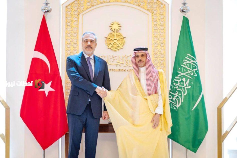 توقيع محضر الاجتماع الثاني بين الأمير فيصل بن فرحان ووزير الخارجية التركية