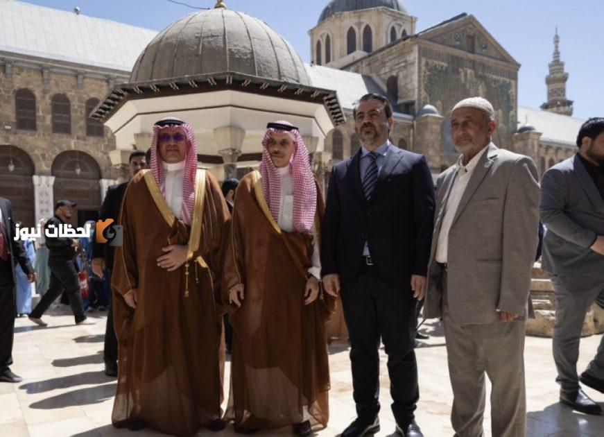 في الجامع الأموي بدمشق، فيصل بن فرحان يقود المصلين في لحظات تاريخية