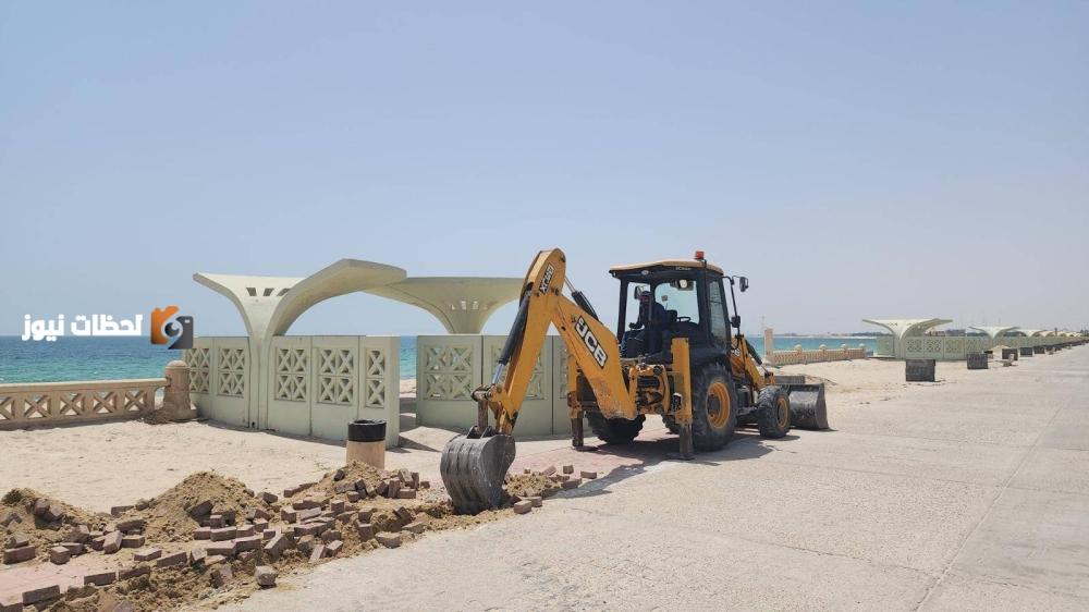 أعمال صيانة وتطوير الواجهة البحرية بالخفجي تفوق الـ3 كيلومترات