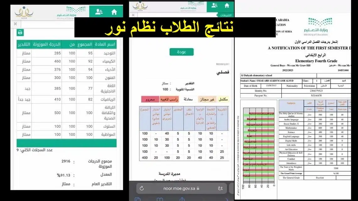 نتائج نظام نور