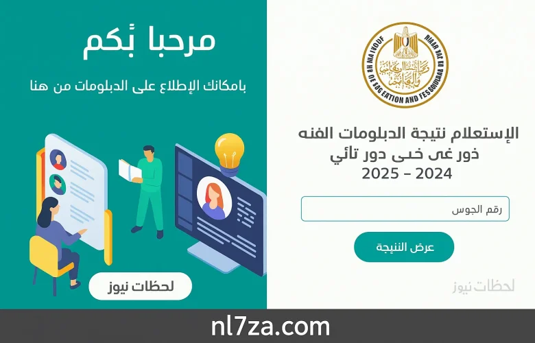 مبروك النجاح إعلان نتيجة الدبلومات الفنية