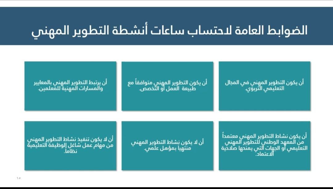 احتساب ساعات التطوير المهني