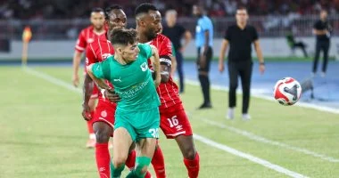 المصرى يتقدم على الاتحاد الليبى بتوقيع عبد الرحيم دغموم فى الدقيقة 18