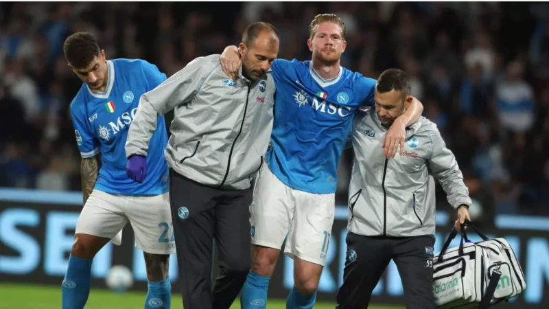 دي بروين في ورطة نابولي يثير القلق حول إصابته قبل المباراة الحاسمة