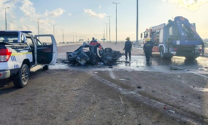 مصرع 3 أشخاص وإصابة آخر في احتراق سيارة ملاكي بالطريق الدولي بالإسكندرية