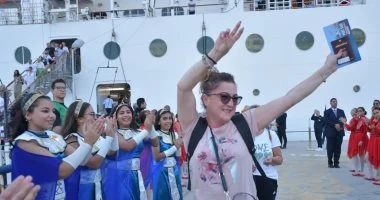 استقبال ميناء بورسعيد السفينة MSC Armonia مع 2700 سائح onboard