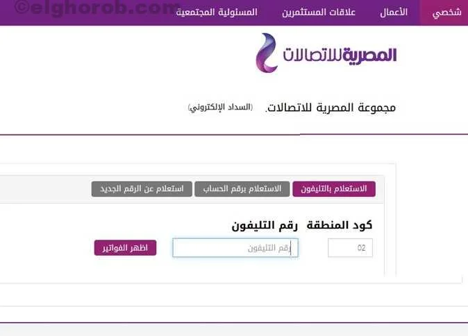 فاتورة التليفون الارضي