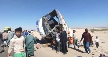 حصر أسماء الضحايا والمصابين في حادث انقلاب أتوبيس بجنوب إسنا