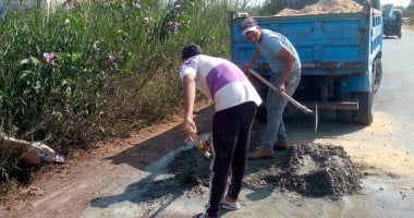 شباب كفر الشيخ يواصلون جهودهم لتحسين الطرق الرئيسية في مبادرة رائعة