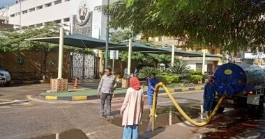 شفط تجمعات الأمطار بمدينة شبين الكوم في المنوفية